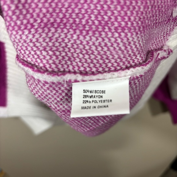 Zesica Bishop Sleeve Checkered Pink and White Women's Sweater Size XL - Picture 4 of 5